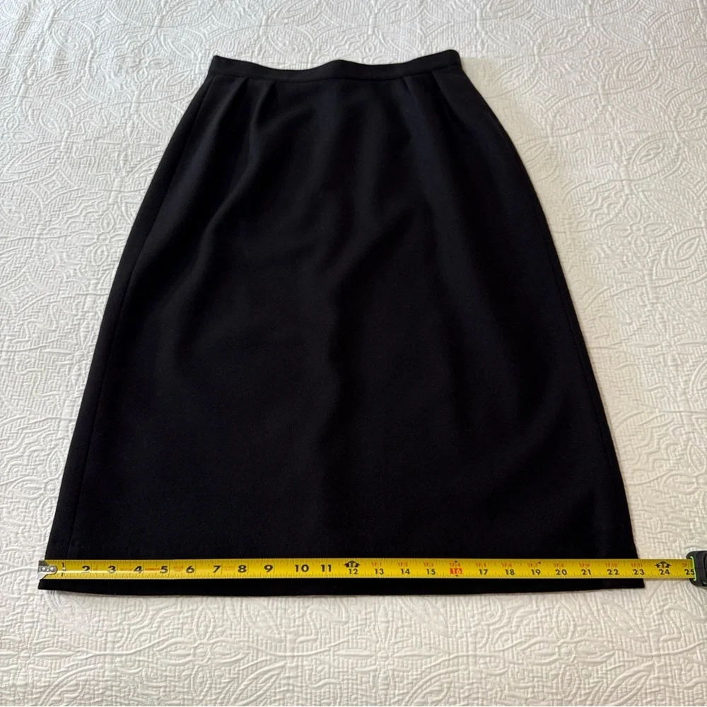 Wool Pencil‎ Skirt Women’s Sz 13-14 Black Hemdall Preppy Career Business Corp